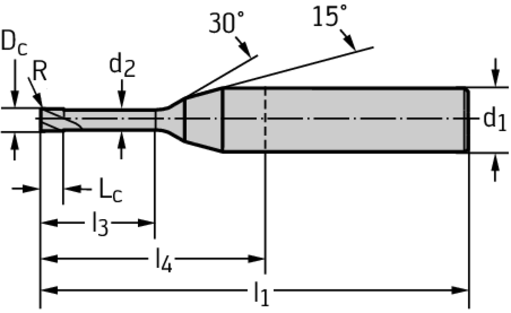 0.8mm Solid carbide shoulder/slot mills H4044919-0.8-4