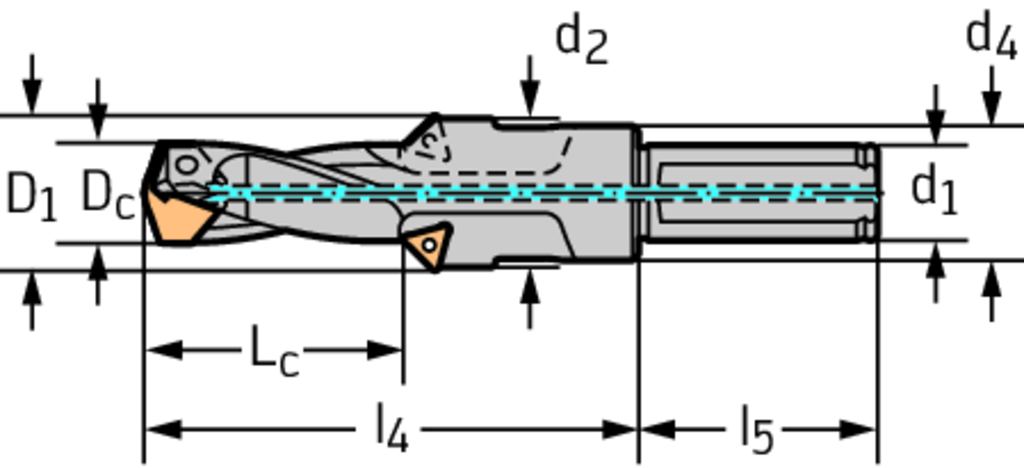 Exchangeable-tip drills D4240-02-26.00F25-H